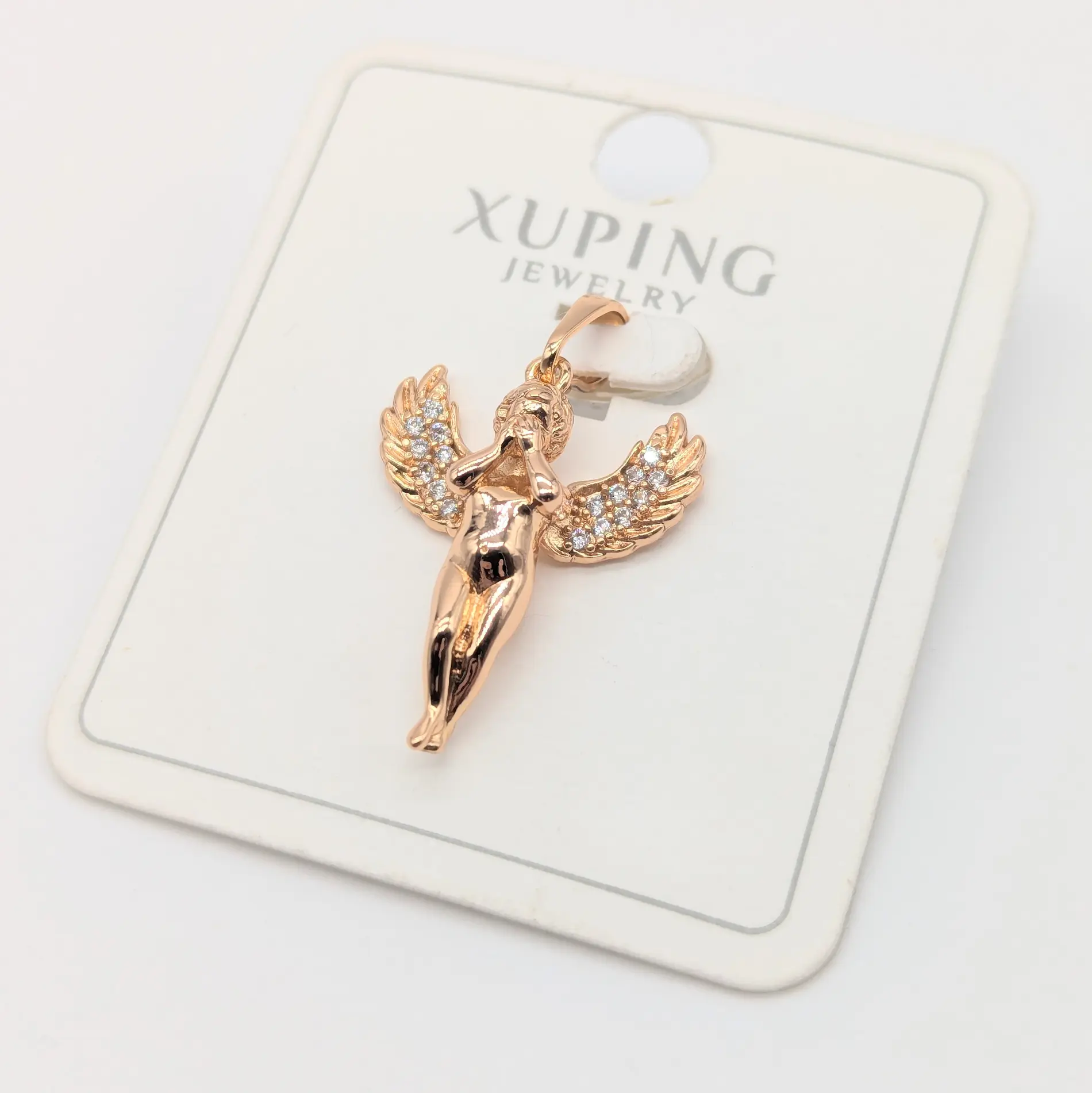 Підвіс Xuping 198к “Янгол” з інкрустацією білого цирконію 2,4*1,9