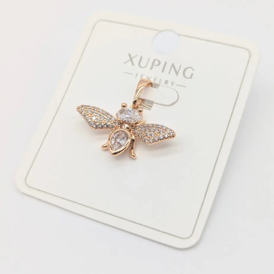 Підвіс Xuping “Бджілка” з білим цирконієм 1,4*3см
