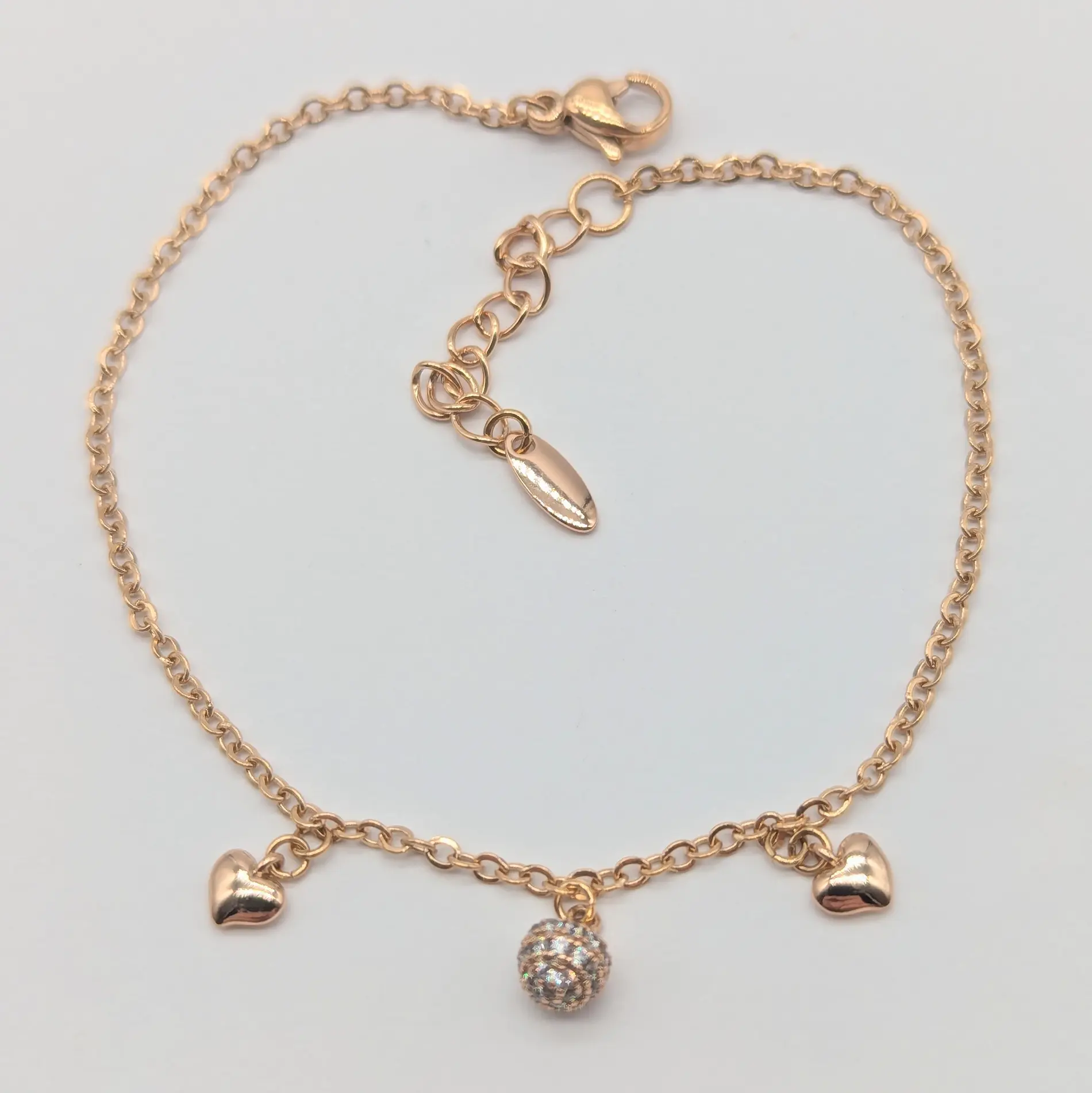 Браслет ХР 18К “Марина” з цирконієм, довжина 17.5+3 см