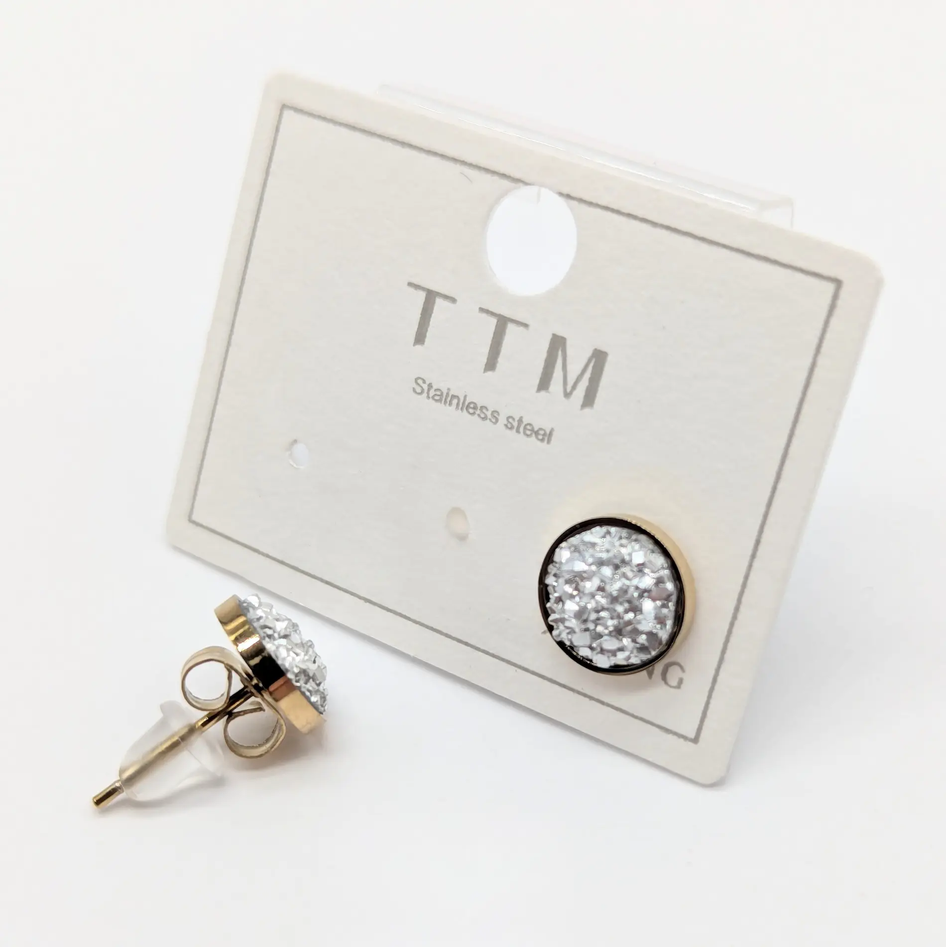 Сережки-гвоздики TTM “ Кристал” Ø0.9 см