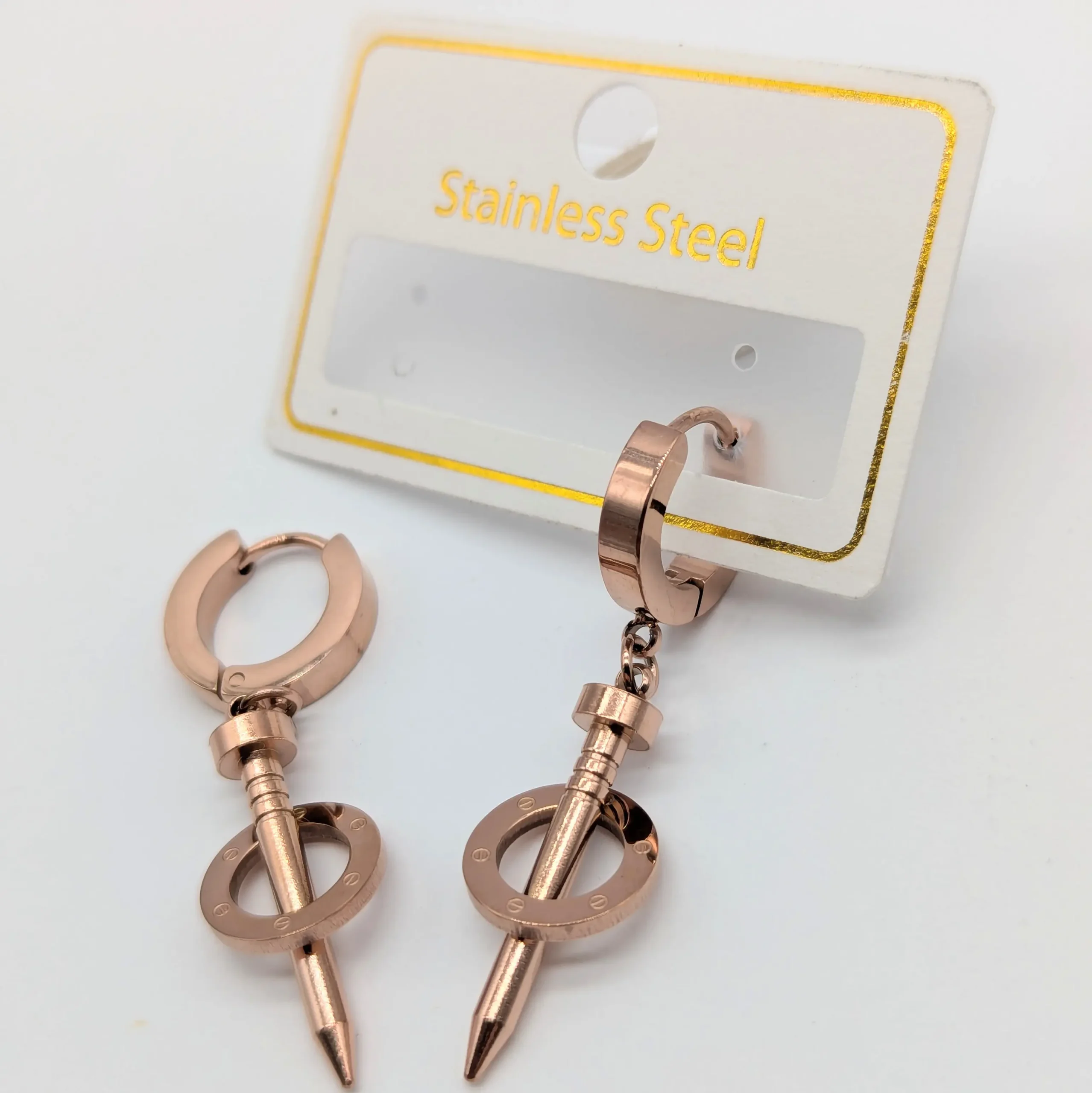 Сережки Stainless Steel “Цвях” РЗ, довжина 4см, ширина 1.1см