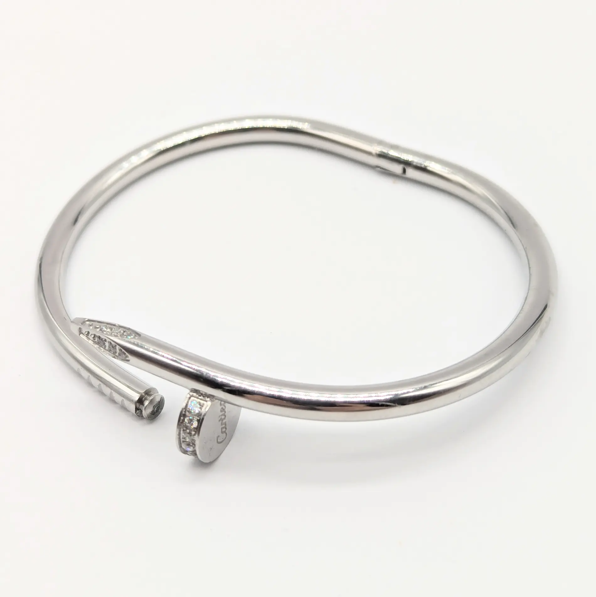 Браслет “Цвях” з цирконієм, довжина 4.5 см, ширина 5.3 см