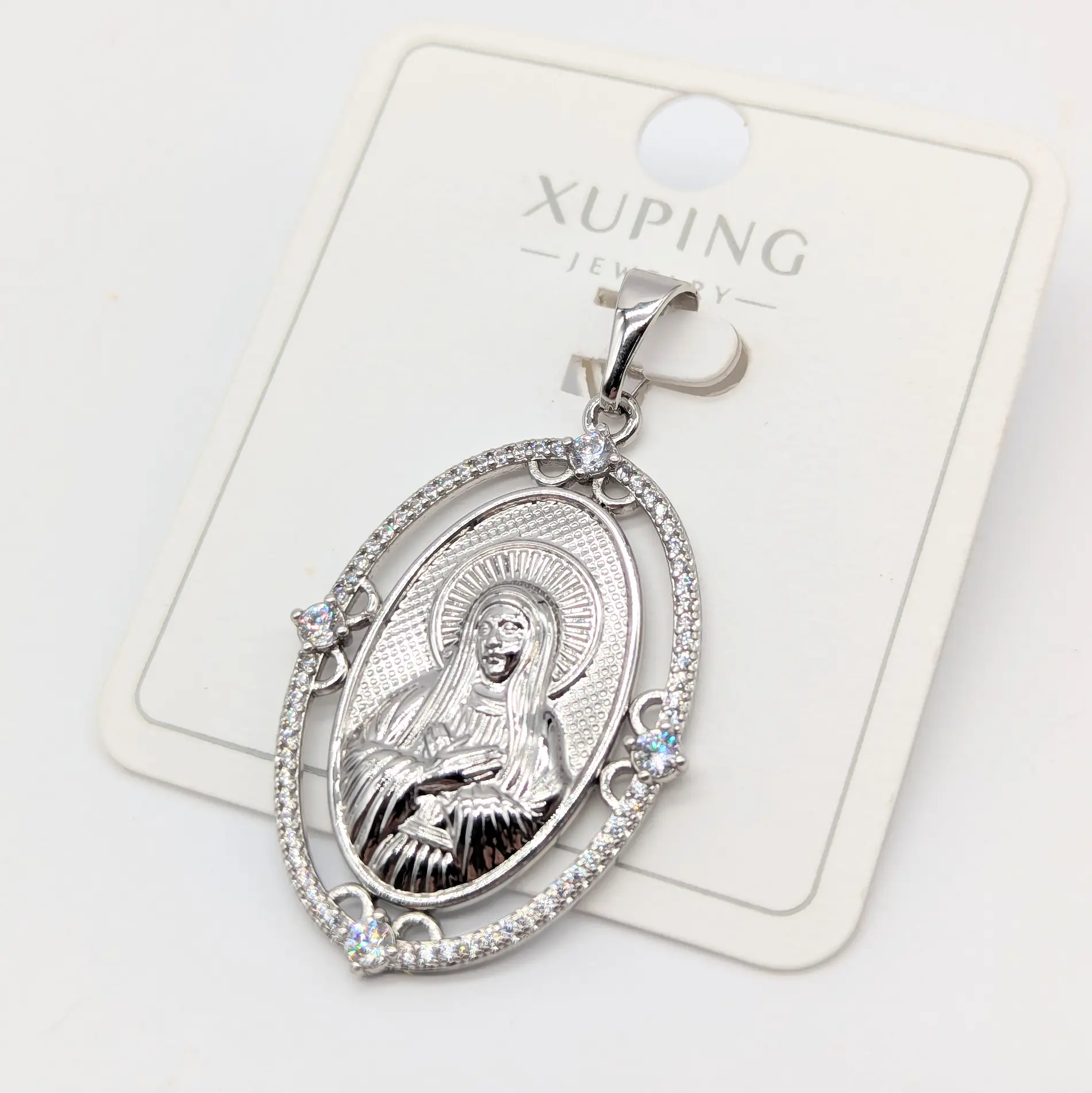 Кулон Xuping “Іконка Богородиця” у сріблястому покритті 2.4*3.5 см