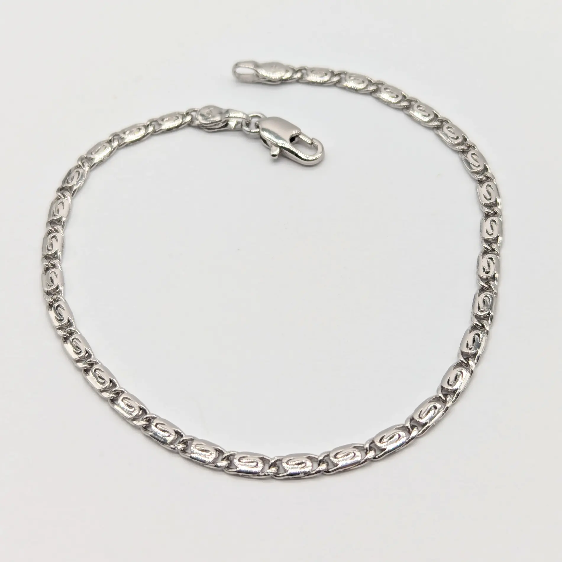 Браслет ХР Сріблястий “Фактурний”, довжина 18.3+0.4 см